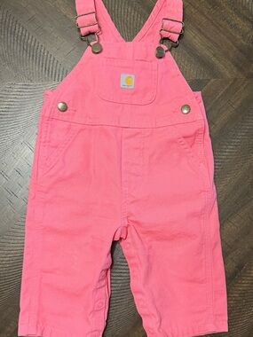 Carhartt Bright Pink Kids' Overalls with Front Pocket
